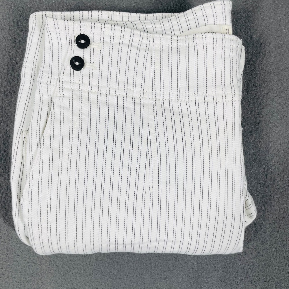 Pilcro by Anthropologie High Rise Skinny Jeans‎ Size 27 White Pinstripe Stretch
